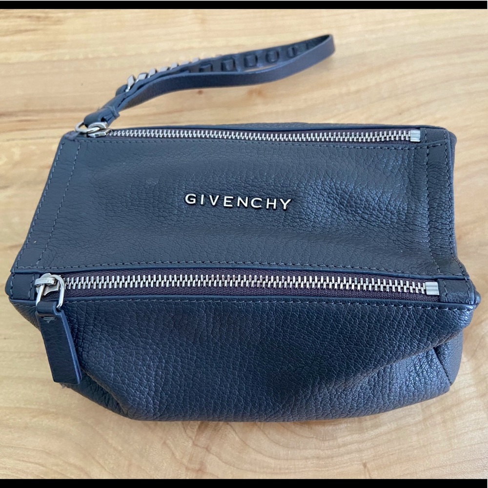 Givenchy Black Leather Wristlet Clutch